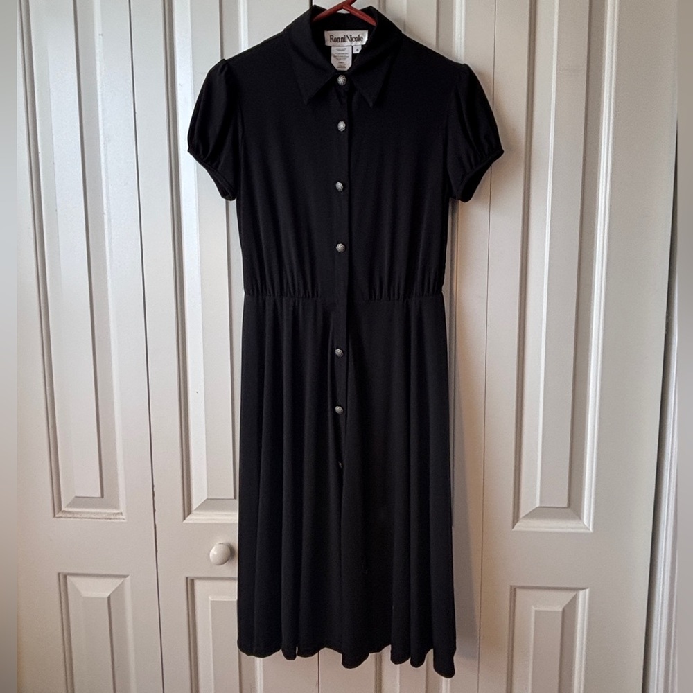 Ronni Nicole Black Button-Up Shirt Dress